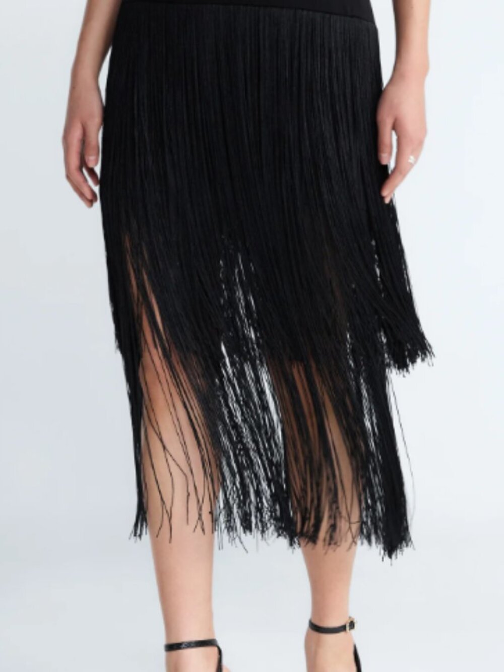 New sexy black fringe skirt